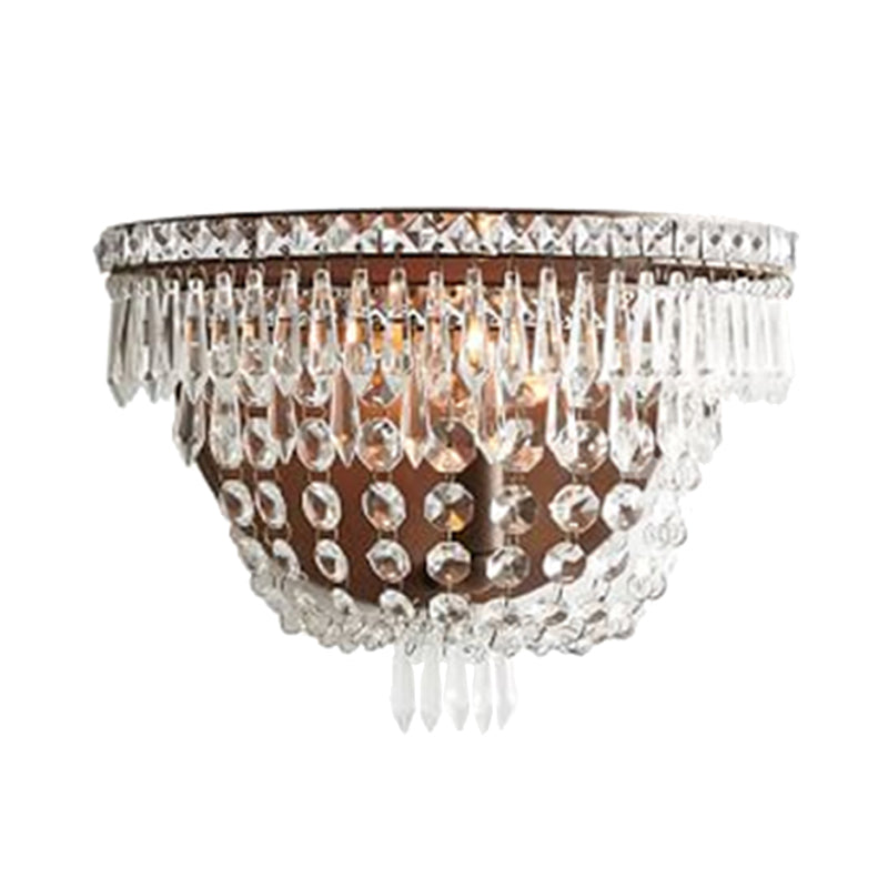 Translucent Crystal Basket Wall Sconce Modernist 1 Head LED Wall Lighting Fixture for Bedroom Clearhalo 'Modern wall lights' 'Modern' 'Wall Lamps & Sconces' 'Wall Lights' Lighting' 324567