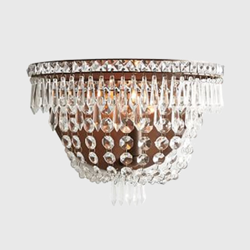 Translucent Crystal Basket Wall Sconce Modernist 1 Head LED Wall Lighting Fixture for Bedroom Clearhalo 'Modern wall lights' 'Modern' 'Wall Lamps & Sconces' 'Wall Lights' Lighting' 324568