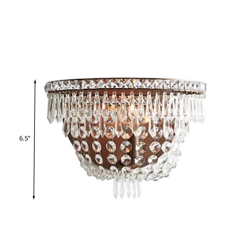 Translucent Crystal Basket Wall Sconce Modernist 1 Head LED Wall Lighting Fixture for Bedroom Clearhalo 'Modern wall lights' 'Modern' 'Wall Lamps & Sconces' 'Wall Lights' Lighting' 324569