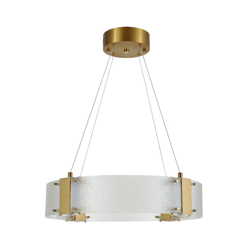 Circular Pendant Chandelier Modernist Frosted Glass 6 Heads Gold Ceiling Suspension Lamp Clearhalo 'Ceiling Lights' 'Chandeliers' 'Glass shade' 'Glass' 'Modern Chandeliers' 'Modern' Lighting' 324920