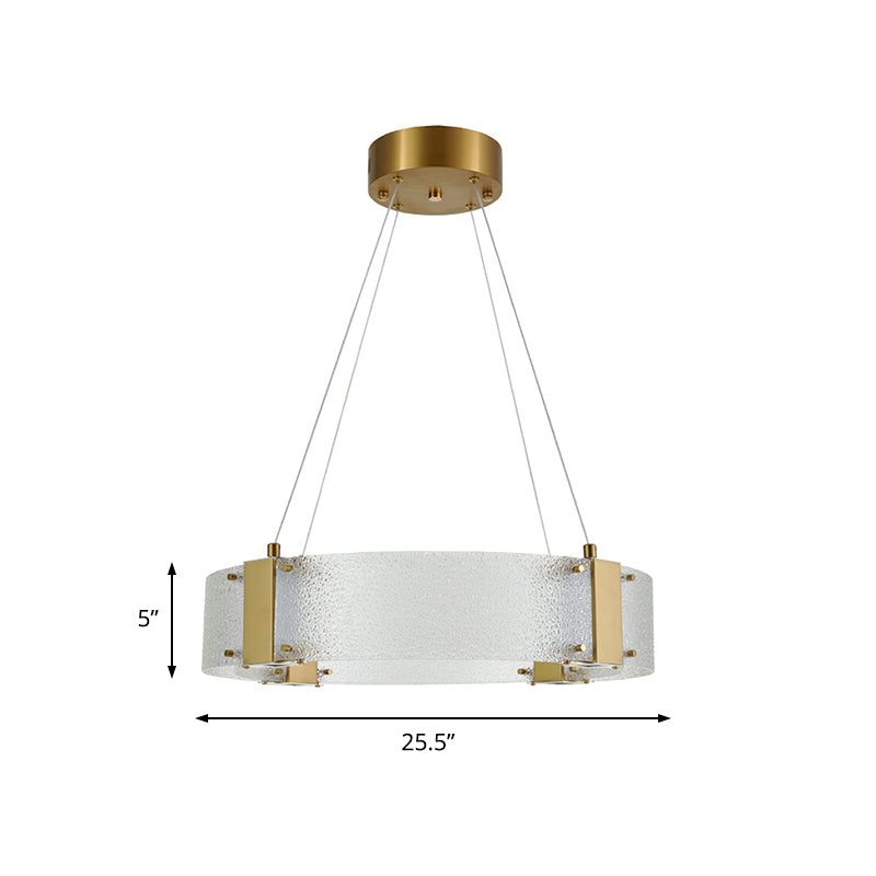 Circular Pendant Chandelier Modernist Frosted Glass 6 Heads Gold Ceiling Suspension Lamp Clearhalo 'Ceiling Lights' 'Chandeliers' 'Glass shade' 'Glass' 'Modern Chandeliers' 'Modern' Lighting' 324921