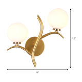 Branch Wall Lighting Modernist Metal 2 Bulbs Sconce Light Fixture in Gold for Living Room Clearhalo 'Cast Iron' 'Glass' 'Industrial' 'Modern wall lights' 'Modern' 'Tiffany' 'Traditional wall lights' 'Wall Lamps & Sconces' 'Wall Lights' Lighting' 325146