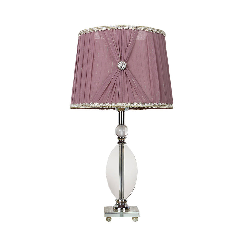 1 Light Bedroom Night Light Rustic Purple Nightstand Lamp with Conical Crystal Shade Clearhalo 'Lamps' 'Table Lamps' Lighting' 325770