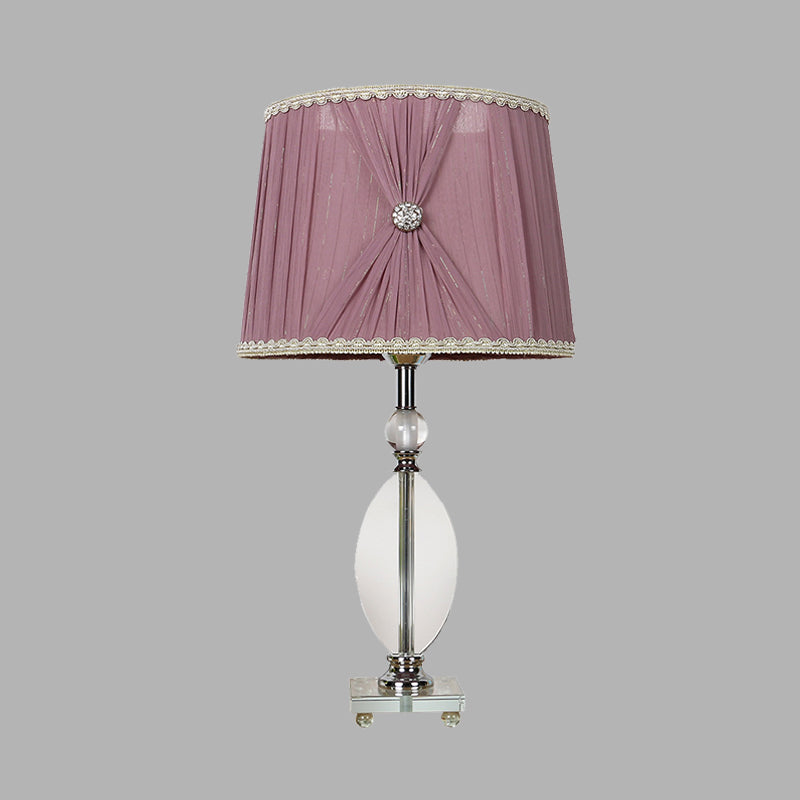 1 Light Bedroom Night Light Rustic Purple Nightstand Lamp with Conical Crystal Shade Clearhalo 'Lamps' 'Table Lamps' Lighting' 325771