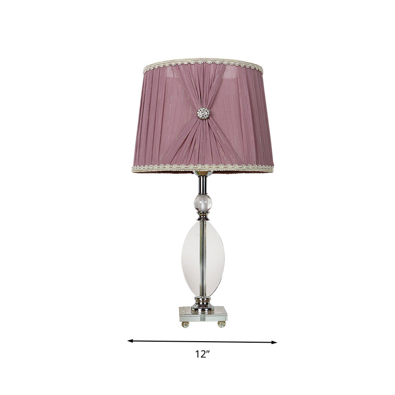 1 Light Bedroom Night Light Rustic Purple Nightstand Lamp with Conical Crystal Shade Clearhalo 'Lamps' 'Table Lamps' Lighting' 325772