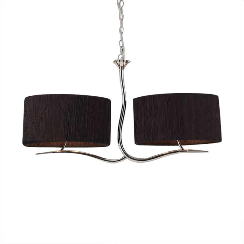 Classic Drum Hanging Pendant Light 4 Lights Fabric Island Lighting in Black/White for Dining Room Clearhalo 'Ceiling Lights' 'Island Lights' Lighting' 325902