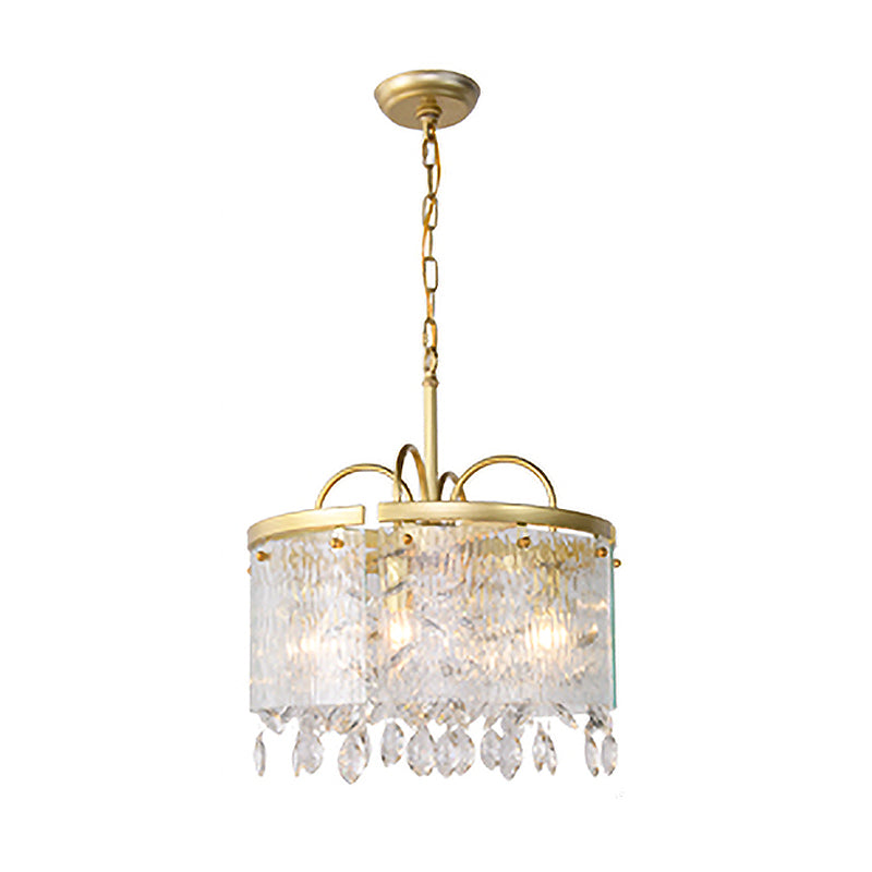 Gold 4/6/8 Lights Pendant Chandelier Simple Crystal Round Suspension Lighting Fixture in Gold for Living Room Clearhalo 'Ceiling Lights' 'Chandeliers' Lighting' options 326143