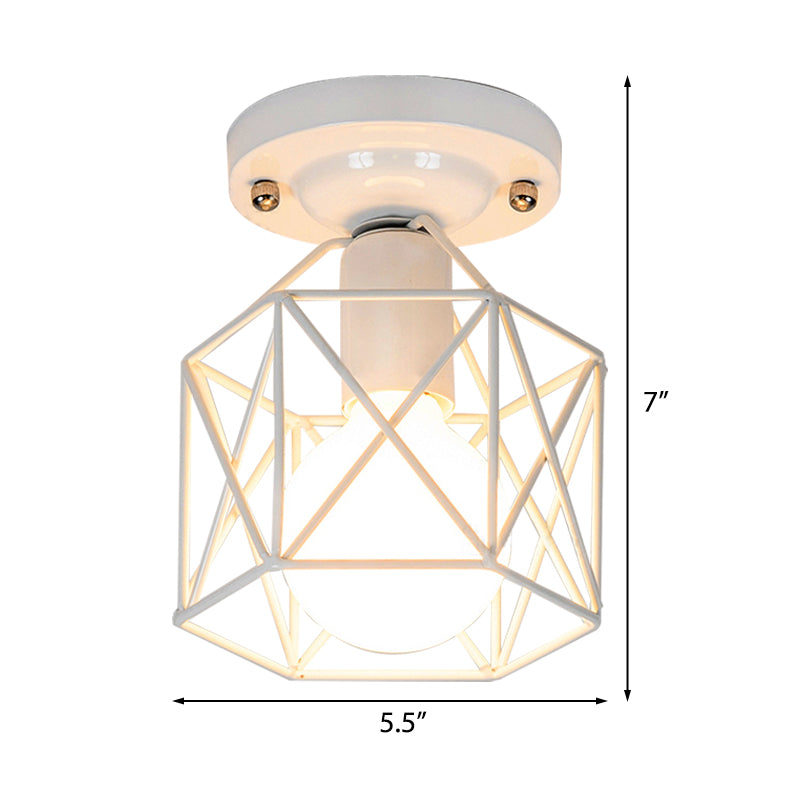 White/Pink/Green Metal Frame Ceiling Mounted Light Minimalism 1 Light Ceiling Light Flush Mount for Cloakroom Clearhalo 'Ceiling Lights' 'Close To Ceiling Lights' 'Close to ceiling' 'Flush mount' Lighting' 326345