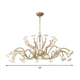 25/31 Lights Crystal Chandelier Light Lodge Gold Sputnik Living Room Hanging Lamp Kit Clearhalo 'Ceiling Lights' 'Chandeliers' Lighting' options 326486