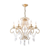 Curved Arm Kitchen Chandelier Lighting Rural Crystal 6/8 Lights Gold Hanging Pendant Light Clearhalo 'Ceiling Lights' 'Chandeliers' Lighting' options 326615