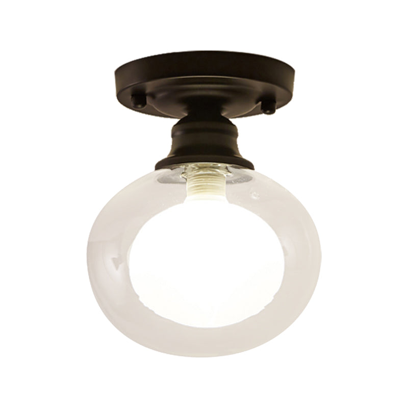 Orb Glass Flush Fixture Contemporary 1 Head Flush Mount Ceiling Light Fixture in Clear for Bedroom Clearhalo 'Ceiling Lights' 'Close To Ceiling Lights' 'Close to ceiling' 'Flush mount' Lighting' 326629