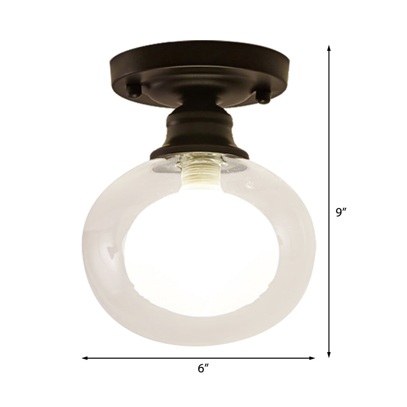 Orb Glass Flush Fixture Contemporary 1 Head Flush Mount Ceiling Light Fixture in Clear for Bedroom Clearhalo 'Ceiling Lights' 'Close To Ceiling Lights' 'Close to ceiling' 'Flush mount' Lighting' 326630