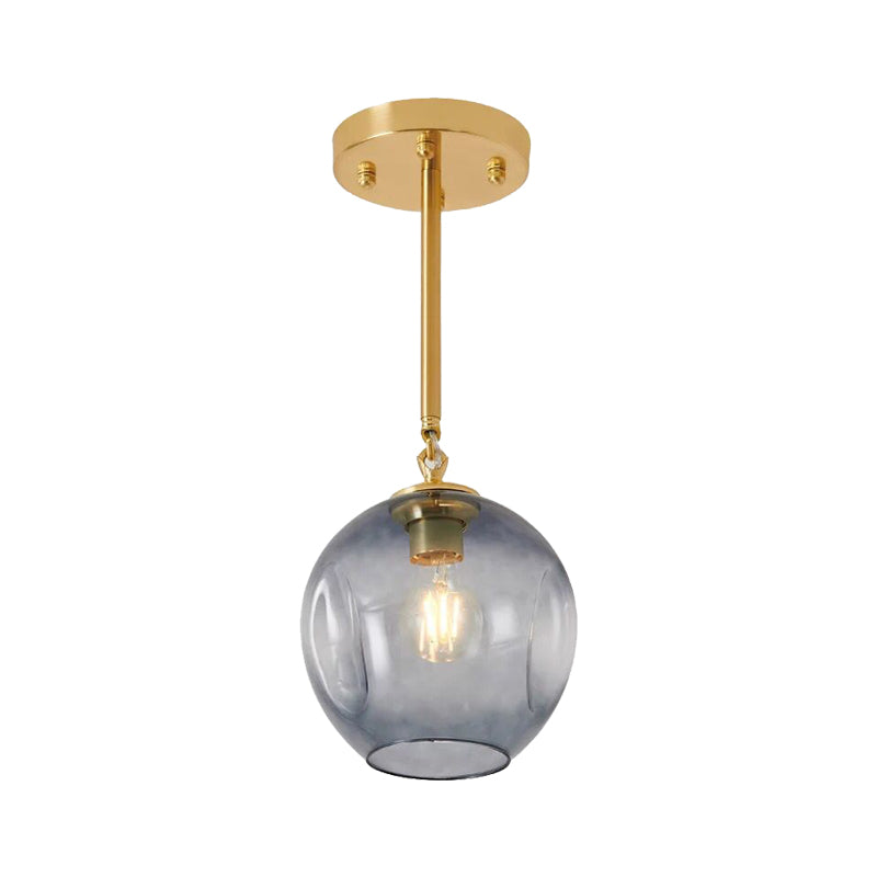 Concave Amber/Smoke Gray Glass Semi Flush Light Fixture Nordic 1 Light Ceiling Flush Mount for Hallway Clearhalo 'Ceiling Lights' 'Close To Ceiling Lights' 'Close to ceiling' 'Glass shade' 'Glass' 'Semi-flushmount' Lighting' 326770