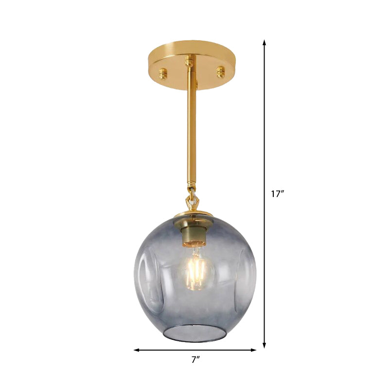 Concave Amber/Smoke Gray Glass Semi Flush Light Fixture Nordic 1 Light Ceiling Flush Mount for Hallway Clearhalo 'Ceiling Lights' 'Close To Ceiling Lights' 'Close to ceiling' 'Glass shade' 'Glass' 'Semi-flushmount' Lighting' 326771