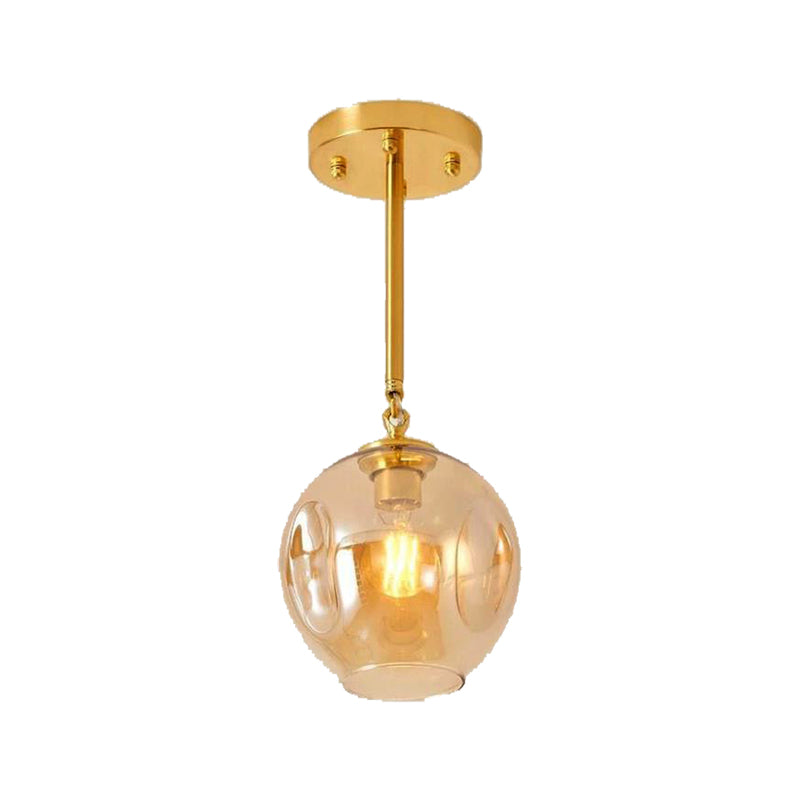 Concave Amber/Smoke Gray Glass Semi Flush Light Fixture Nordic 1 Light Ceiling Flush Mount for Hallway Clearhalo 'Ceiling Lights' 'Close To Ceiling Lights' 'Close to ceiling' 'Glass shade' 'Glass' 'Semi-flushmount' Lighting' 326774