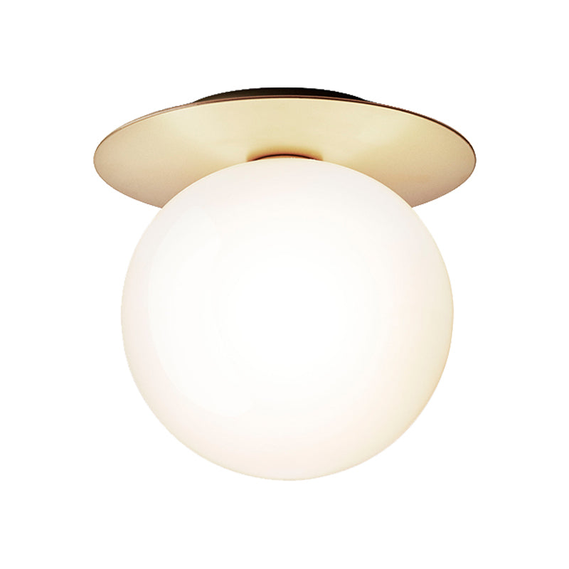 Silver/Gold Finish Orbit Flush Mount Fixture Modern 1 Light Close to Ceiling Lighting with White/Clear Glass Shade Clearhalo 'Ceiling Lights' 'Close To Ceiling Lights' 'Close to ceiling' 'Flush mount' Lighting' 326835