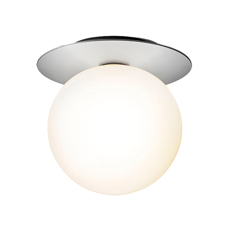 Silver/Gold Finish Orbit Flush Mount Fixture Modern 1 Light Close to Ceiling Lighting with White/Clear Glass Shade Clearhalo 'Ceiling Lights' 'Close To Ceiling Lights' 'Close to ceiling' 'Flush mount' Lighting' 326839