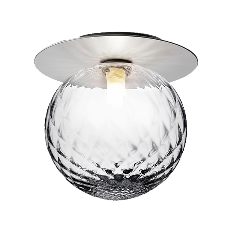 Silver/Gold Finish Orbit Flush Mount Fixture Modern 1 Light Close to Ceiling Lighting with White/Clear Glass Shade Clearhalo 'Ceiling Lights' 'Close To Ceiling Lights' 'Close to ceiling' 'Flush mount' Lighting' 326845