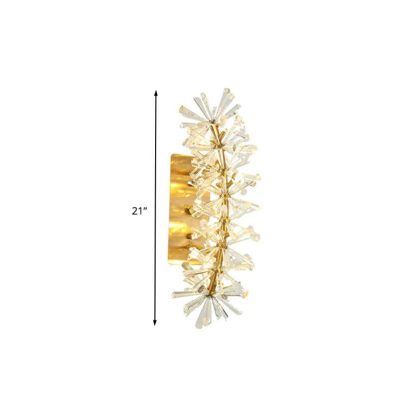 Sputnik Living Room Sconce Light Vintage Clear Crystal 8 Lights Gold Wall Lighting Fixture Clearhalo 'Wall Lamps & Sconces' 'Wall Lights' Lighting' 327943