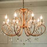 Brass 3/6/8 Lights Chandelier Lamp Countryside Crystal Curvy Suspension Pendant Light Clearhalo 'Ceiling Lights' 'Chandeliers' Lighting' options 328121