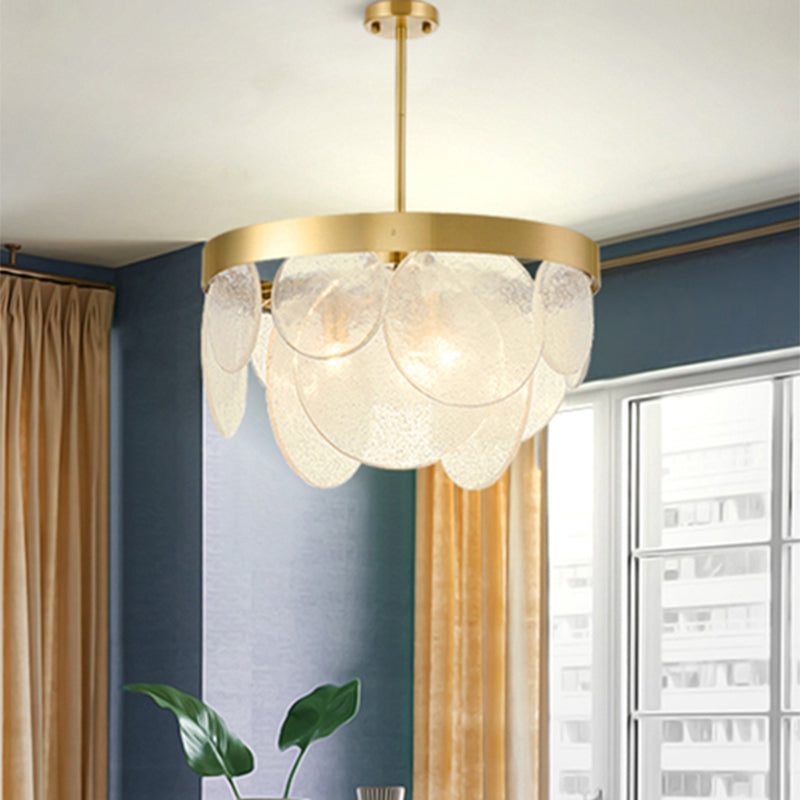 1 Light Round Pendant Chandelier Traditional Brass Crystal Suspension Lighting Fixture Clearhalo 'Ceiling Lights' 'Chandeliers' Lighting' options 328215