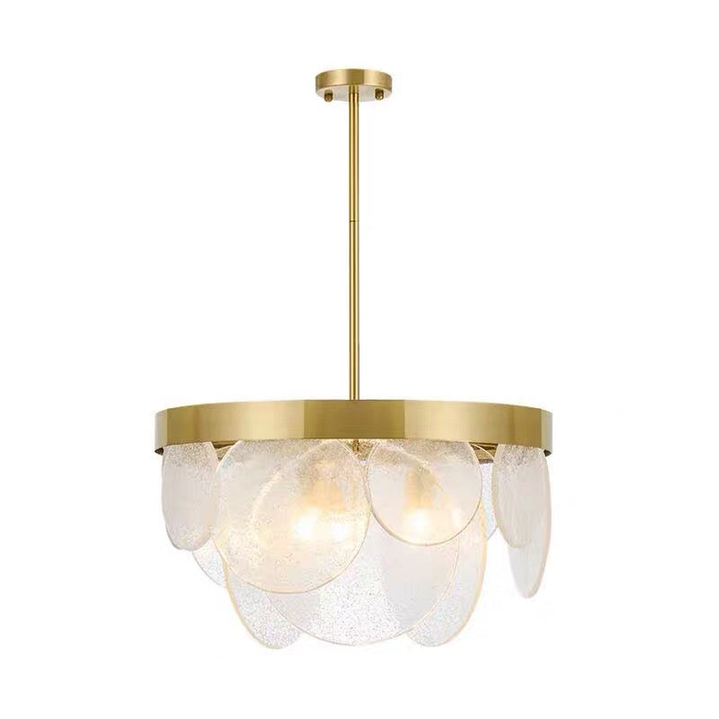 1 Light Round Pendant Chandelier Traditional Brass Crystal Suspension Lighting Fixture Clearhalo 'Ceiling Lights' 'Chandeliers' Lighting' options 328217