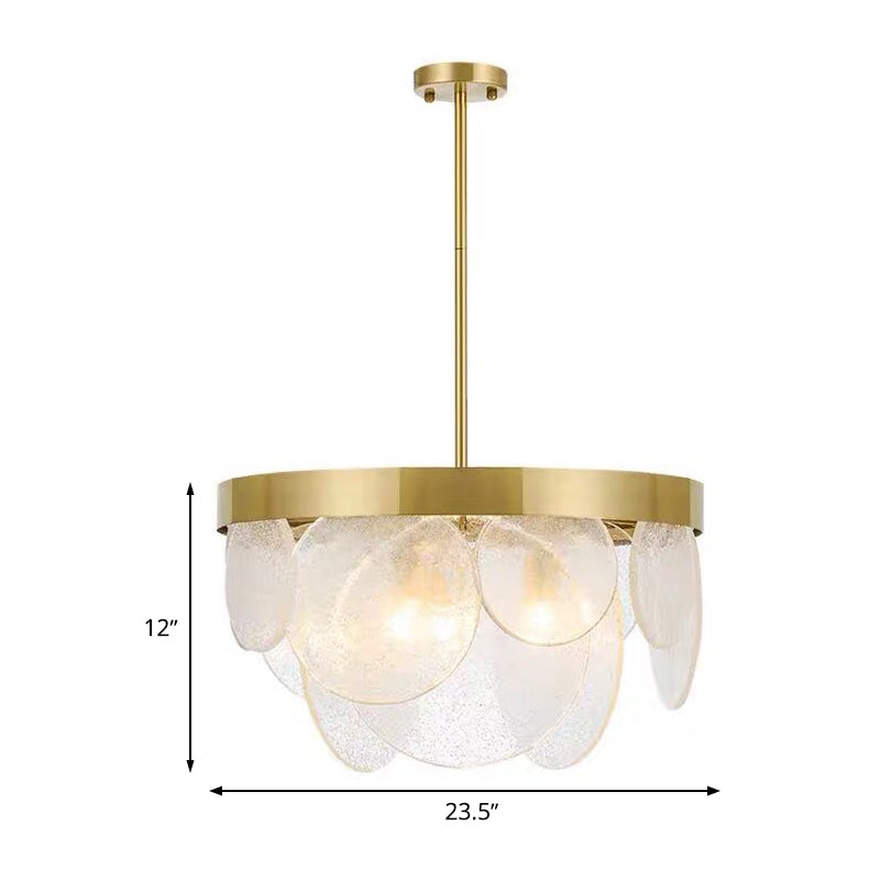 1 Light Round Pendant Chandelier Traditional Brass Crystal Suspension Lighting Fixture Clearhalo 'Ceiling Lights' 'Chandeliers' Lighting' options 328218