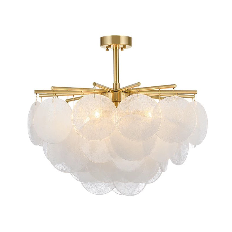 5 Lights Chandelier Light Countryside Layered Crystal Drop Pendant in Gold for Living Room Clearhalo 'Ceiling Lights' 'Chandeliers' Lighting' options 328241