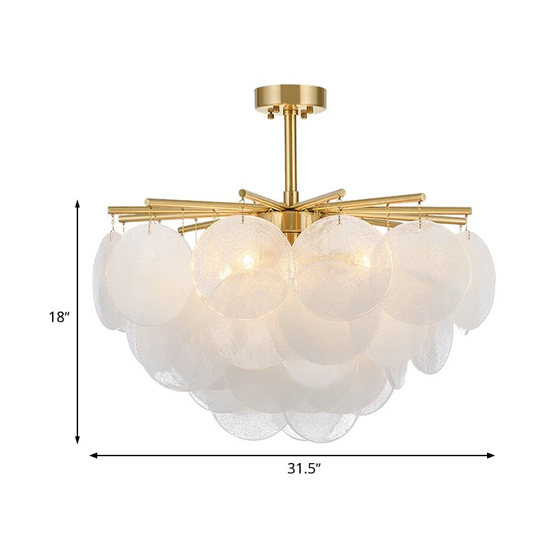 5 Lights Chandelier Light Countryside Layered Crystal Drop Pendant in Gold for Living Room Clearhalo 'Ceiling Lights' 'Chandeliers' Lighting' options 328242