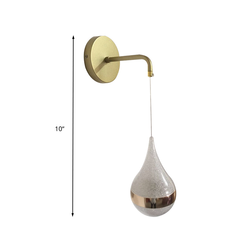 Gold Teardrop Wall Sconce Lighting Contemporary LED Crystal Wall Light Fixture in Warm/White/3 Color Light Clearhalo 'Modern wall lights' 'Modern' 'Wall Lamps & Sconces' 'Wall Lights' Lighting' 328316