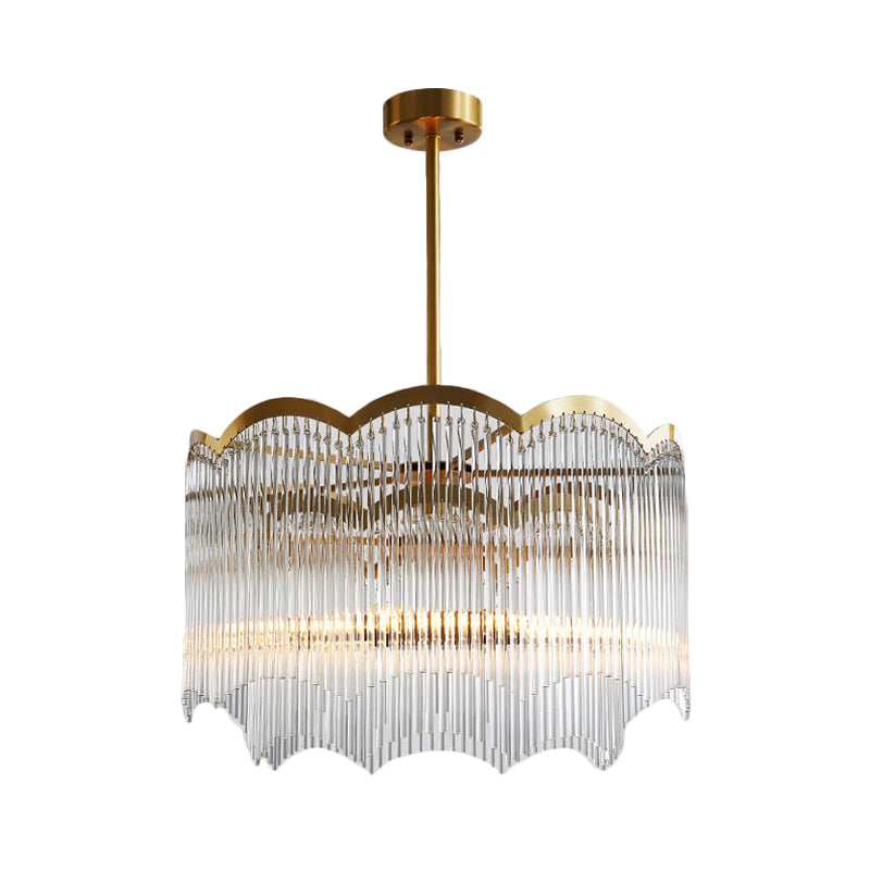 Crystal Gold Hanging Chandelier Round 6/9 Lights Traditional Ceiling Down Lighting Pendant for Bedroom Clearhalo 'Ceiling Lights' 'Chandeliers' Lighting' options 328518