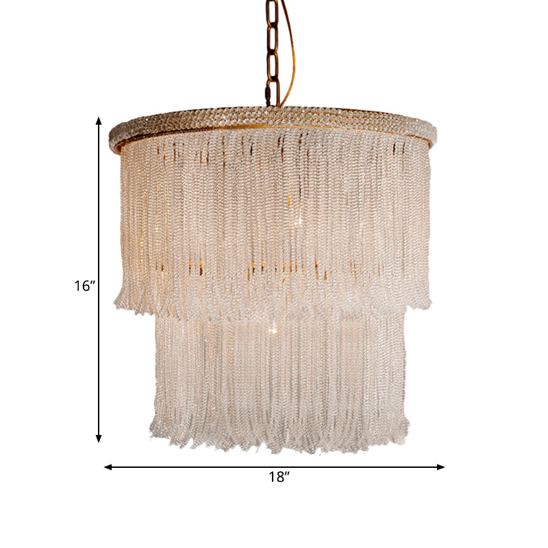 4 Lights Chandelier Light Fixture Rustic Tiered Crystal Hanging Lamp Kit in White for Bedroom Clearhalo 'Ceiling Lights' 'Chandeliers' Lighting' options 328586