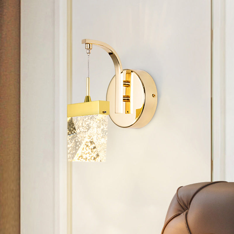 Geometric Living Room Sconce Light Vintage Bubble Crystal LED Gold Wall Lighting Fixture for Bedroom Clearhalo 'Wall Lamps & Sconces' 'Wall Lights' Lighting' 328705