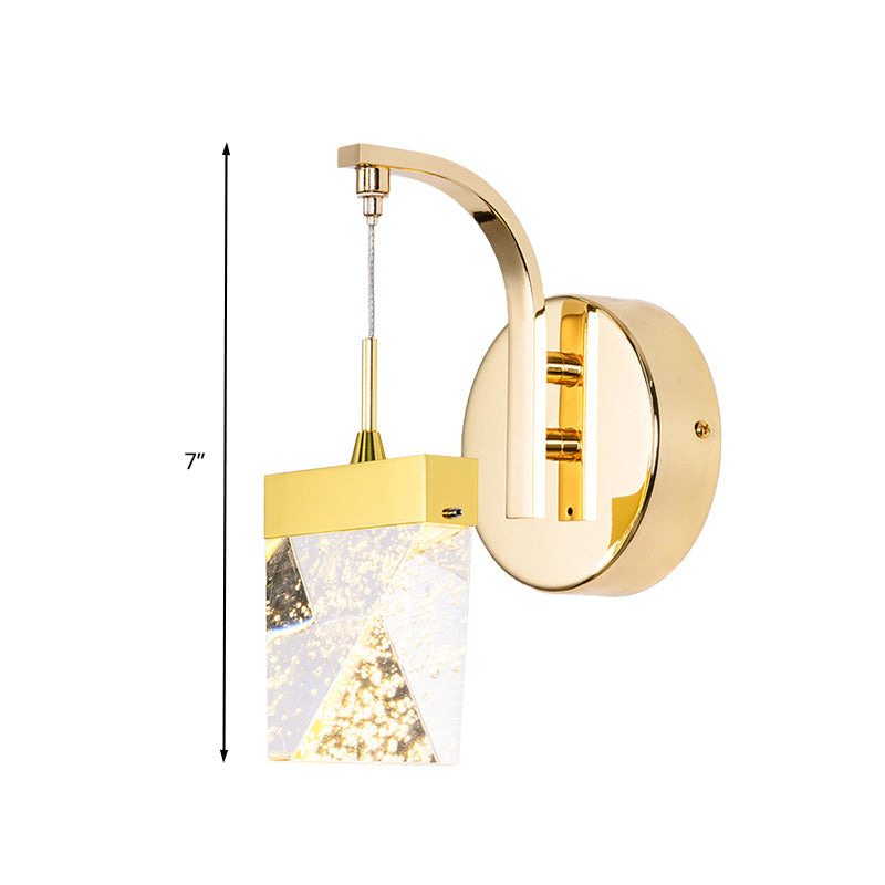 Geometric Living Room Sconce Light Vintage Bubble Crystal LED Gold Wall Lighting Fixture for Bedroom Clearhalo 'Wall Lamps & Sconces' 'Wall Lights' Lighting' 328707