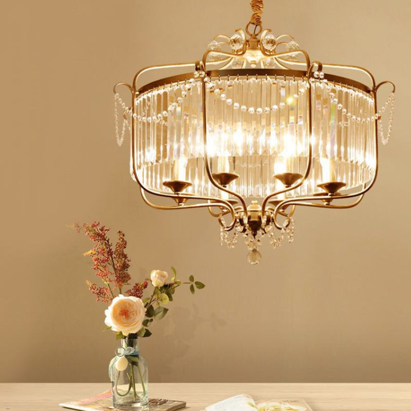 Minimalism Candelabra Ceiling Chandelier 6/8 Lights Crystal Pendant Light Fixture in Gold/Light Gold for Living Room 8 Light Gold Clearhalo 'Ceiling Lights' 'Chandeliers' Lighting' options 328882_2eb0b5d3-f9c5-4be4-b371-11b21be2b0a2