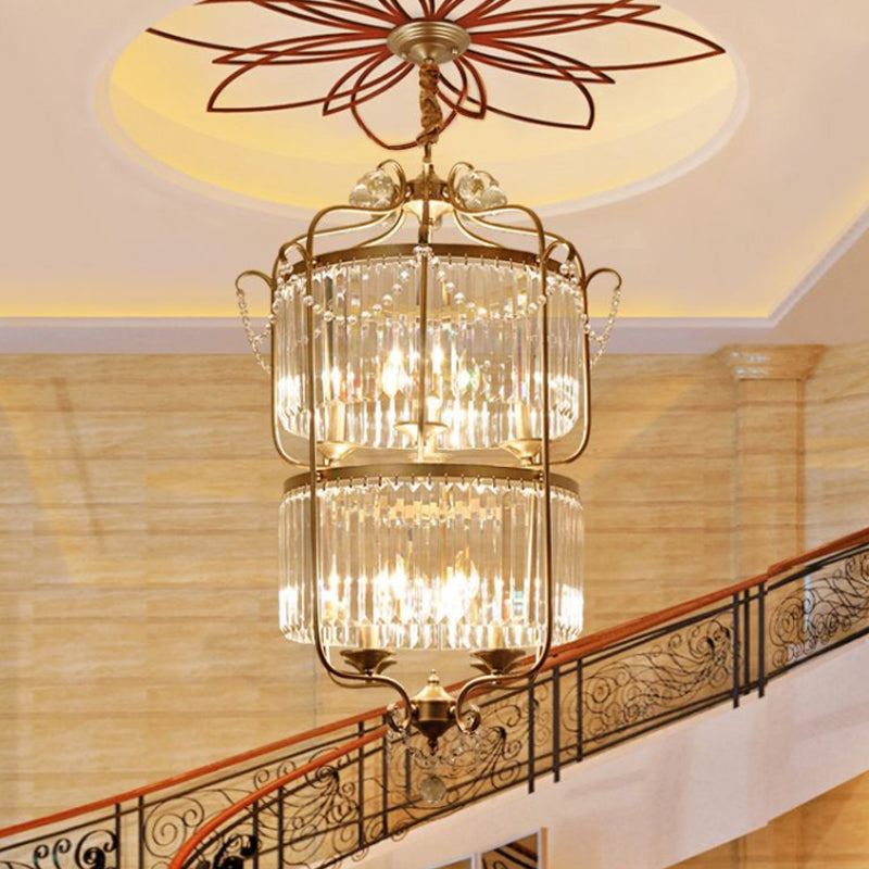 Minimalism Candelabra Ceiling Chandelier 6/8 Lights Crystal Pendant Light Fixture in Gold/Light Gold for Living Room 8 Gold Clearhalo 'Ceiling Lights' 'Chandeliers' Lighting' options 328887_5b1fbfec-3ba4-49d3-90c8-ccbcc9fb71b7