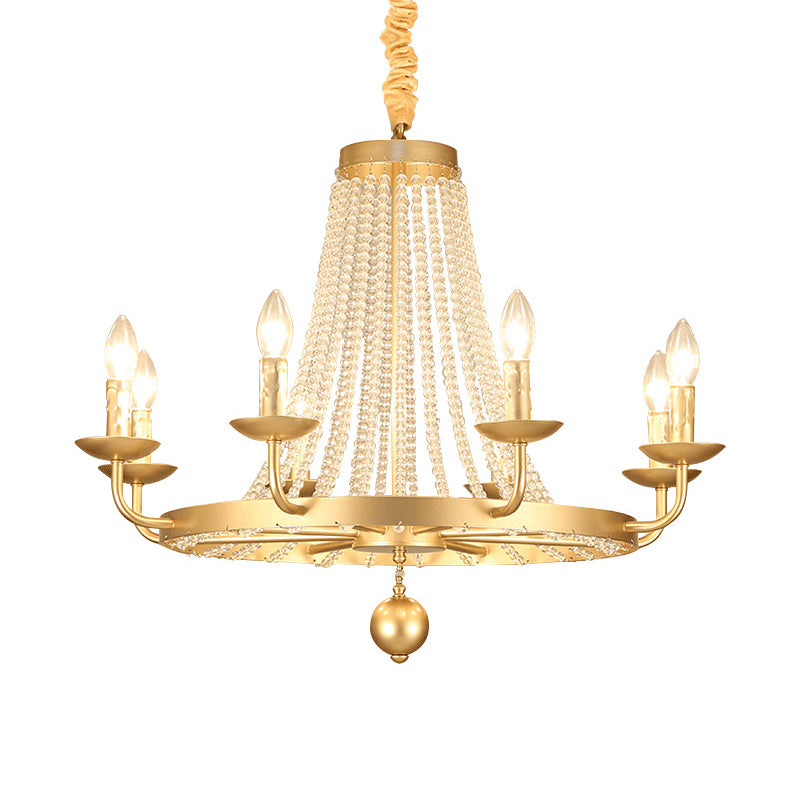 Metal Gold Ceiling Chandelier Candelabra 6/8/10 Lights Traditional-Style Hanging Light Fixture Clearhalo 'Ceiling Lights' 'Chandeliers' Lighting' options 328936