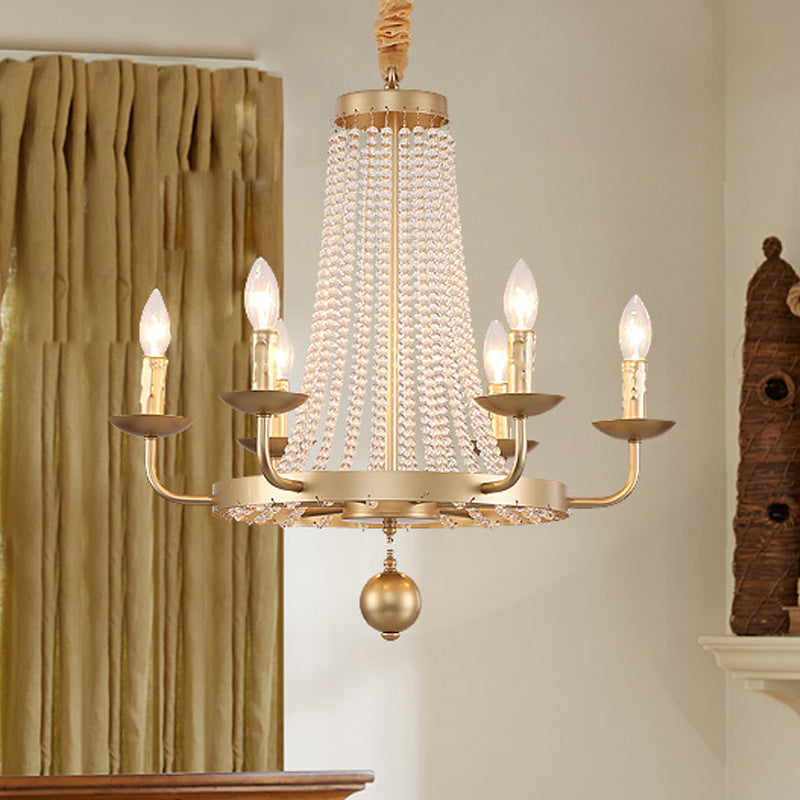 Metal Gold Ceiling Chandelier Candelabra 6/8/10 Lights Traditional-Style Hanging Light Fixture Clearhalo 'Ceiling Lights' 'Chandeliers' Lighting' options 328938