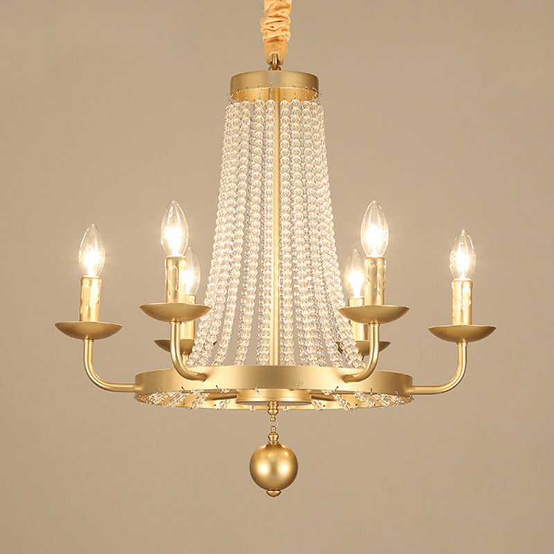 Metal Gold Ceiling Chandelier Candelabra 6/8/10 Lights Traditional-Style Hanging Light Fixture Clearhalo 'Ceiling Lights' 'Chandeliers' Lighting' options 328939