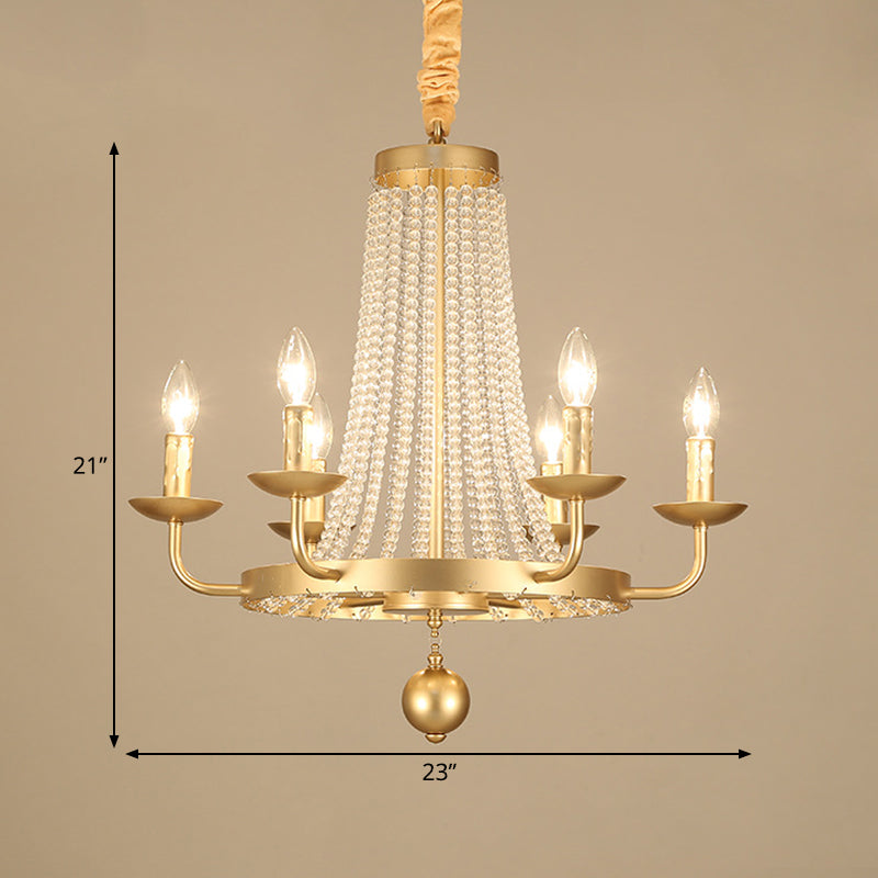 Metal Gold Ceiling Chandelier Candelabra 6/8/10 Lights Traditional-Style Hanging Light Fixture Clearhalo 'Ceiling Lights' 'Chandeliers' Lighting' options 328940