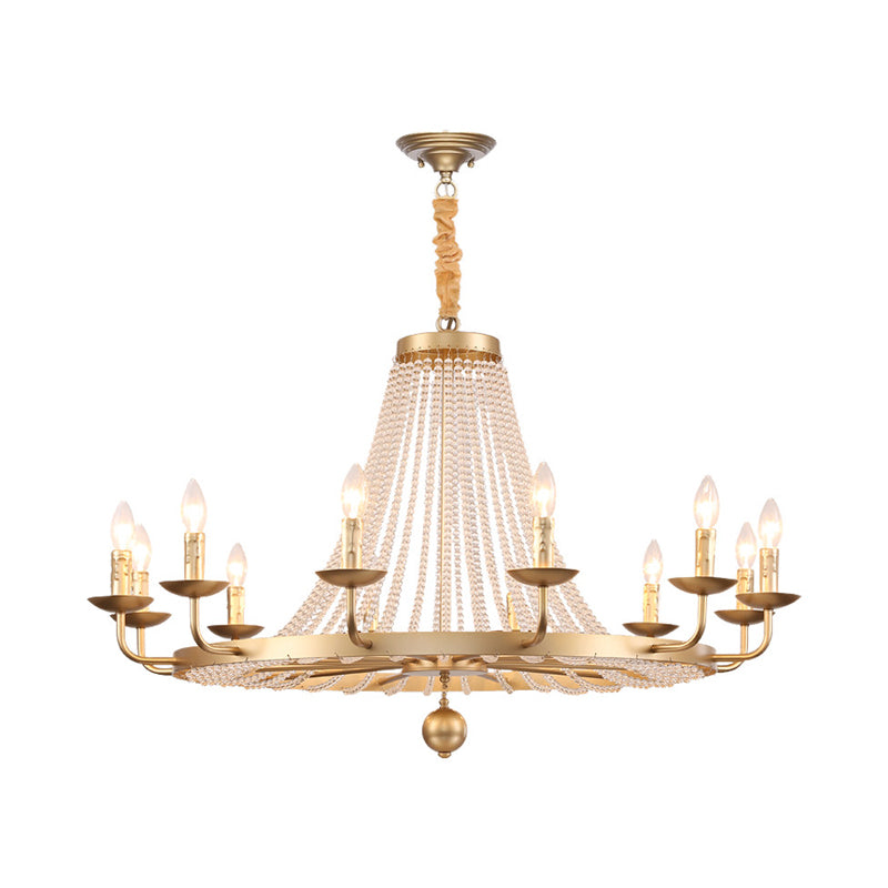 Metal Gold Ceiling Chandelier Candelabra 6/8/10 Lights Traditional-Style Hanging Light Fixture Clearhalo 'Ceiling Lights' 'Chandeliers' Lighting' options 328945