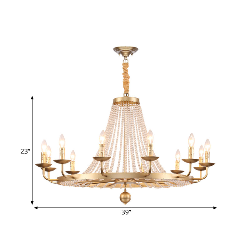 Metal Gold Ceiling Chandelier Candelabra 6/8/10 Lights Traditional-Style Hanging Light Fixture Clearhalo 'Ceiling Lights' 'Chandeliers' Lighting' options 328946