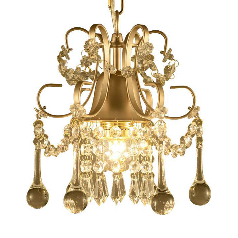 Crystal Swooping Arm Ceiling Chandelier Simple 3 Lights Living Room Pendant Light Fixture in Champagne Clearhalo 'Ceiling Lights' 'Chandeliers' Lighting' options 328983