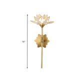 1 Light Lotus Wall Sconce Lighting Traditional Gold Clear Crystal LED Wall Light Fixture for Bedroom, 16"/23.5" H Clearhalo 'Wall Lamps & Sconces' 'Wall Lights' Lighting' 329028