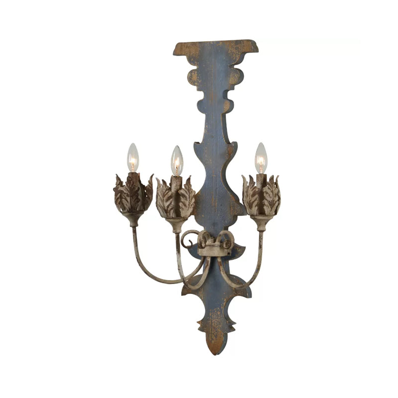 Wood Grey/White Wall Lighting Idea Candlestick 3/4 Lights Traditional Sconce Light Fixture Grey Clearhalo 'Wall Lamps & Sconces' 'Wall Lights' Lighting' 329283