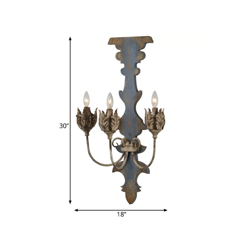 Wood Grey/White Wall Lighting Idea Candlestick 3/4 Lights Traditional Sconce Light Fixture Clearhalo 'Wall Lamps & Sconces' 'Wall Lights' Lighting' 329284