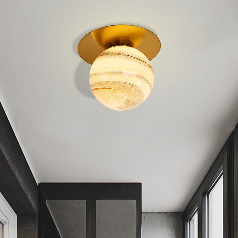 Clear/Light-Brown/Cream Orbit Ceiling Light Modern Glass 1 Light Kitchen Flushmount Ceiling Lamp Light Brown Clearhalo 'Ceiling Lights' 'Close To Ceiling Lights' 'Close to ceiling' 'Flush mount' Lighting' 330662