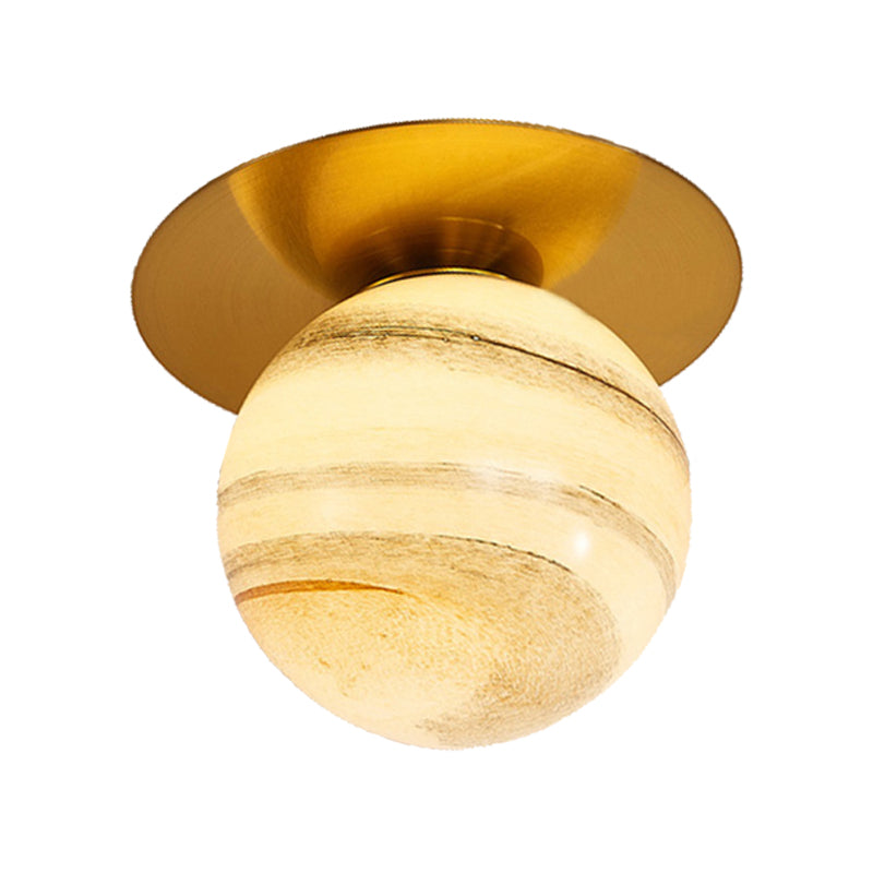 Clear/Light-Brown/Cream Orbit Ceiling Light Modern Glass 1 Light Kitchen Flushmount Ceiling Lamp Clearhalo 'Ceiling Lights' 'Close To Ceiling Lights' 'Close to ceiling' 'Flush mount' Lighting' 330664