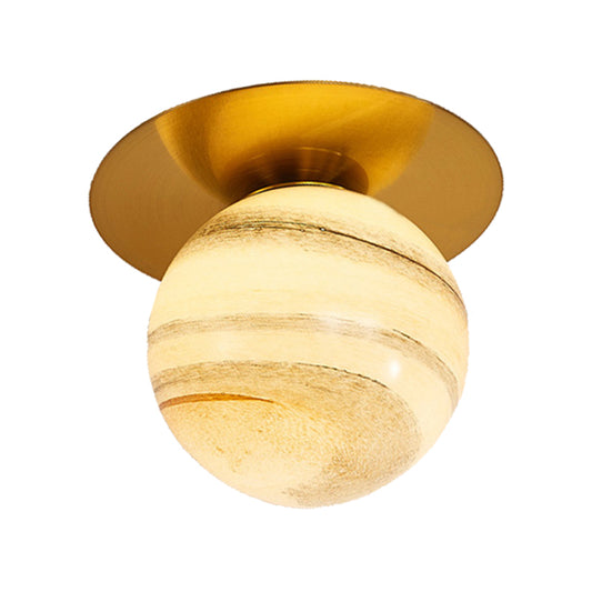 Clear/Light-Brown/Cream Orbit Ceiling Light Modern Glass 1 Light Kitchen Flushmount Ceiling Lamp Clearhalo 'Ceiling Lights' 'Close To Ceiling Lights' 'Close to ceiling' 'Flush mount' Lighting' 330664