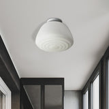 6"/8" W Cone Flush Mount Lantern Light with Opal Glass Shade Minimalist 1 Head Flush Mount Lighting for Kitchen White 8" Clearhalo 'Ceiling Lights' 'Close To Ceiling Lights' 'Close to ceiling' 'Flush mount' Lighting' 330809